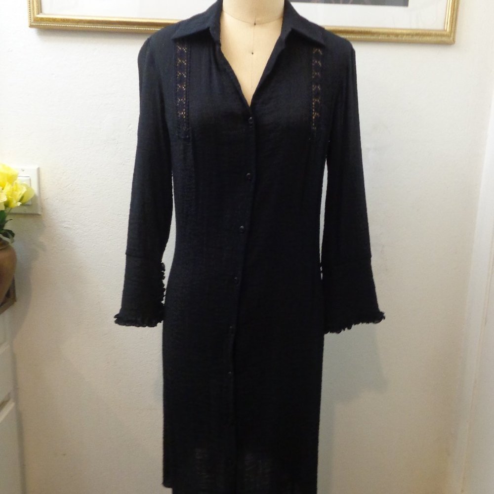 A.B.S. by Allen Schwartz Black Long Sleeve Dress
